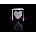 3D Laser Crystal Heart