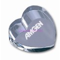 Heart-shaped crystal paperweight